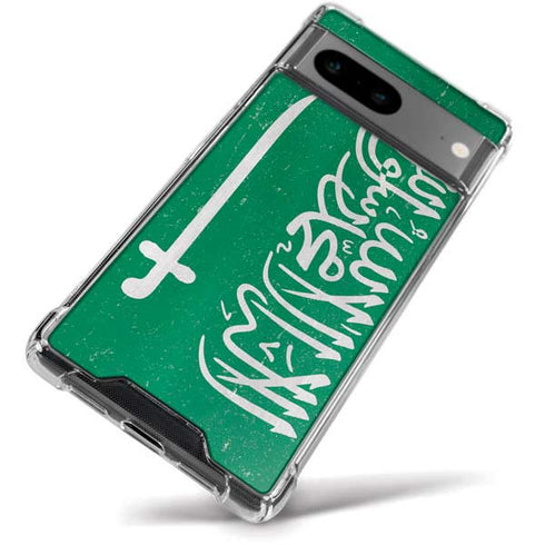 Saudi Arabia Flag Distressed Google Pixel 8a Clear Case